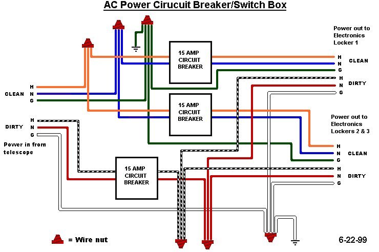 Wiring diagram for AC junction box on locker #1
